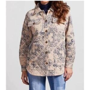 TRIBAL JEANS Quilted Paisley Jacket Shacket Size Large NWOT